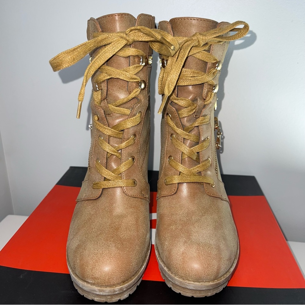 Guess Tan Lace-Up Women's Boots